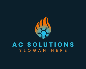 Ac - Heating Cooling Ventilation logo design