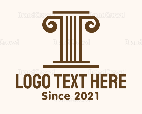 Minimalist Brown Pillar Logo