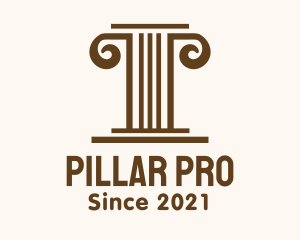 Minimalist Brown Pillar logo design