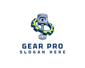 Gear - Piston Gear Engine logo design