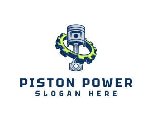 Piston - Piston Gear Engine logo design