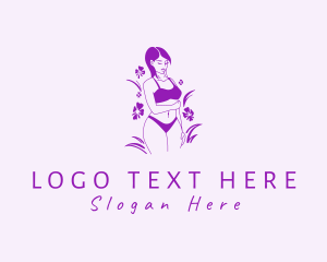 Sexy Natural Woman Body logo design