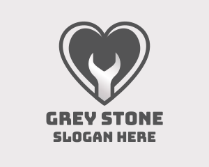 Grey - Grey Heart Wrench logo design