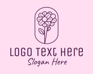 Minimalism - Minimal Flower Emblem logo design