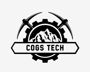 Pickaxe Mountain Cog logo design