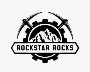 Rocks - Pickaxe Mountain Cog logo design