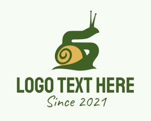 Mollusk - Land Snail Silhouette logo design