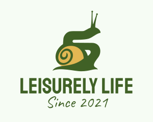 Slow - Land Snail Silhouette logo design
