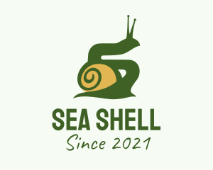 Mollusk - Land Snail Silhouette logo design