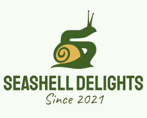 Land Snail Silhouette  logo design