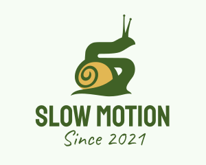 Slug - Land Snail Silhouette logo design