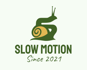 Land Snail Silhouette  logo design