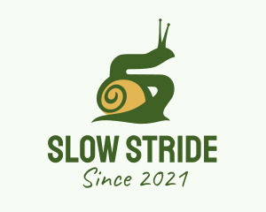 Land Snail Silhouette  logo design