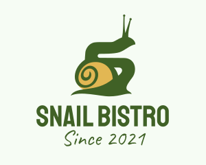 Gastropod - Land Snail Silhouette logo design