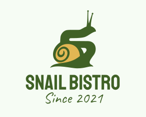 Land Snail Silhouette  logo design