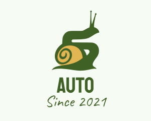 Gastropod - Land Snail Silhouette logo design