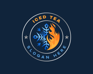 Snowflake Thermal Fire  logo design