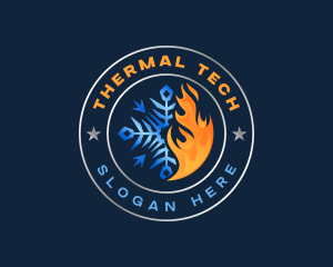 Snowflake Thermal Fire  logo design