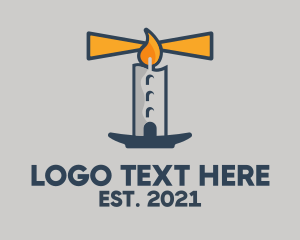Fortress - Lighthouse Candle Beacon logo design