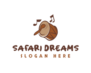 African Musical Drum logo design