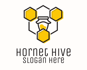 Hornet - Hexagon Honeycomb Jar logo design