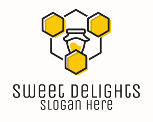 Hexagon Honeycomb Jar logo design