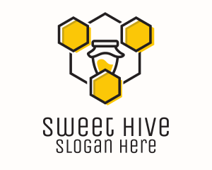 Honeycomb - Hexagon Honeycomb Jar logo design