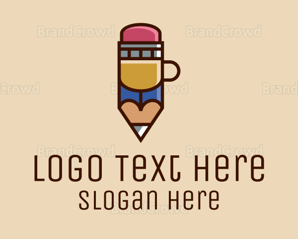 Pencil Coffee Cup Logo