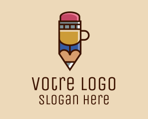 Pencil Coffee Cup  Logo