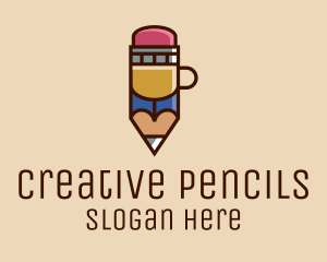 Pencil Coffee Cup  logo design