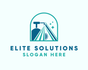 Spray Bottle - Sanitize Home Cleaning logo design