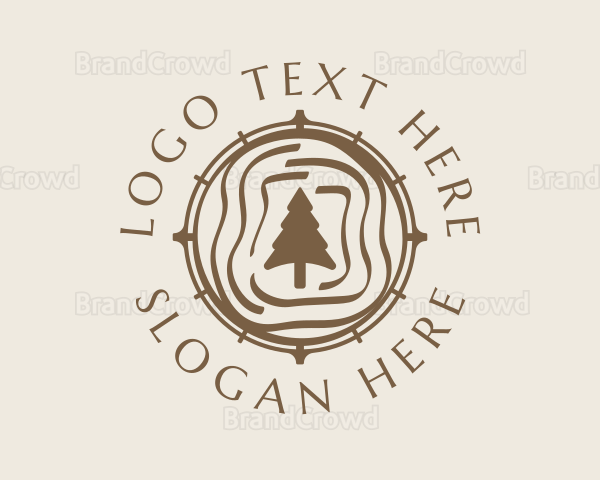 Brown Clock Tree Logo