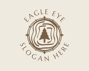 Brown Clock Tree  logo design