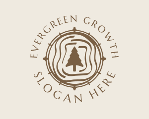 Brown Clock Tree  logo design