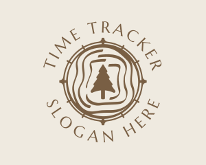 Brown Clock Tree  logo design