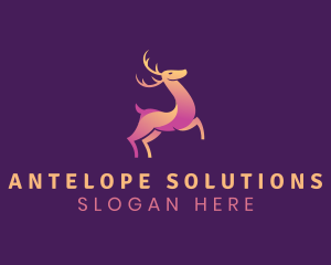 Antelope - Wildlife Deer Zoo logo design