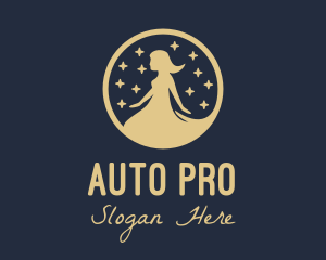 Dress - Sparkling Woman Silhouette logo design