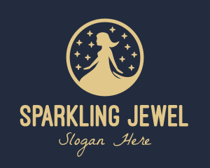 Sparkling Woman Silhouette  logo design