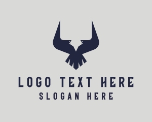 Ox - Eagle Bull Horns logo design
