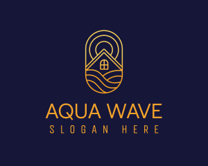 House Sun Waves logo design