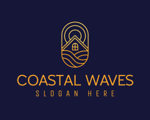 House Sun Waves logo design