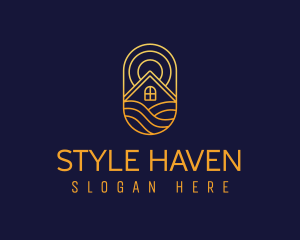 Hostel - House Sun Waves logo design