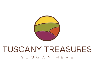 Tuscany - Colorful Field Landscape logo design