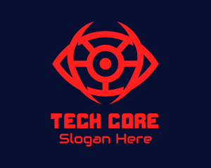 Red Tech Eye  logo design