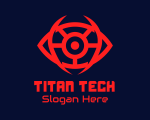 Red Tech Eye  logo design