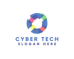 Tech Cyber Symbol logo design