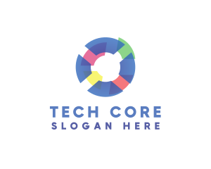 Tech Cyber Symbol logo design