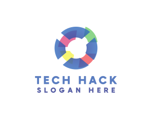 Tech Cyber Symbol logo design