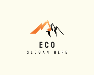 Heavy Equipment - Mountain Excavator Mining logo design