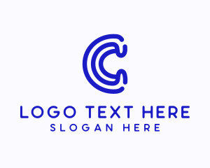 Curved - Letter C Media Company logo design